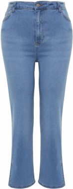 Trendyol Curve Light Blue Slit Detail Straight Fit Denim Jeans