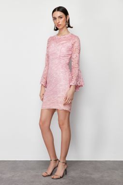Trendyol Powder Woven Lace Elegant Evening Dress