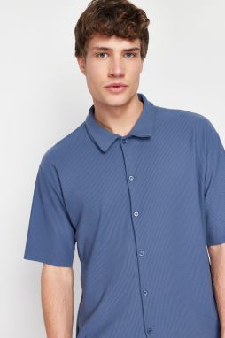 Trendyol Indigo Regular Fit Comfortable Seamless Knitted Shirt