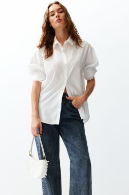 Trendyol Ecru Woven Shirt with Window Detail on the Back
