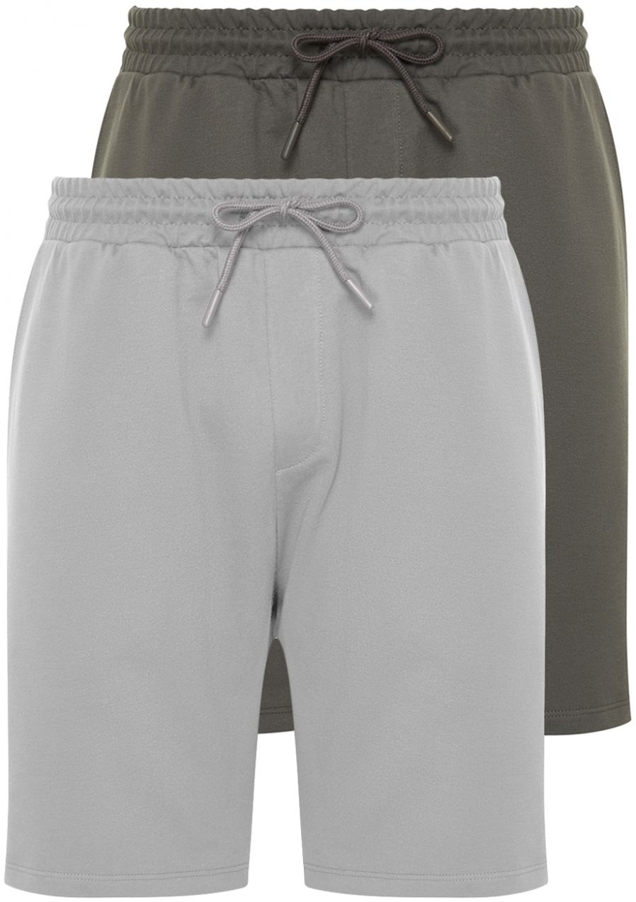 Trendyol Anthracite-Grey 2 Pack Regular 100% Cotton Comfortable Shorts