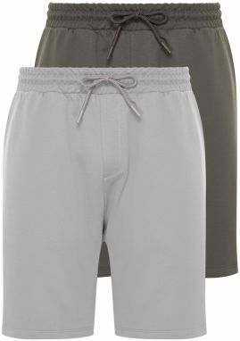 Trendyol Anthracite-Grey 2 Pack Regular 100% Cotton Comfortable Shorts