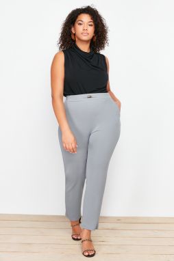 Trendyol Curve Black Gather Detailed Fitted Knitted Blouse