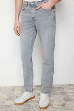 Trendyol Gray Slim Fit Frayed Jeans Trousers