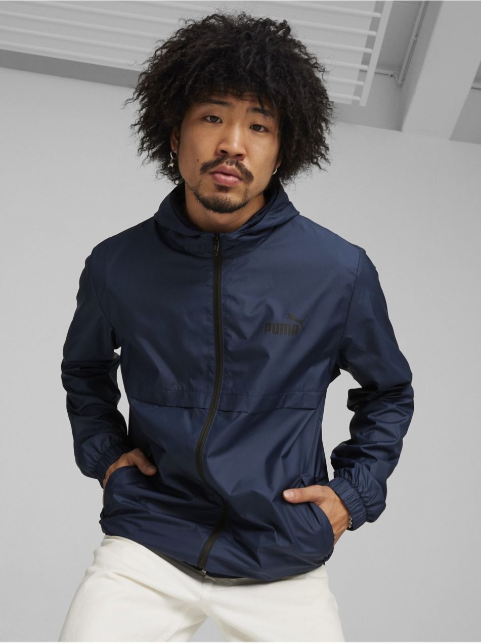 Tmavomodrá pánska ľahká bunda Puma ESS Solid Windbreaker