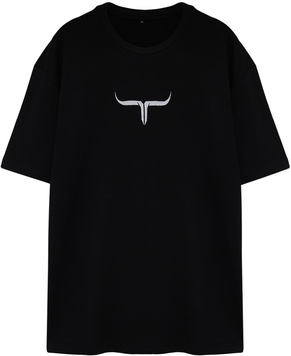 Trendyol Plus Size Black Oversize/Wide Cut Printed 100% Cotton T-Shirt