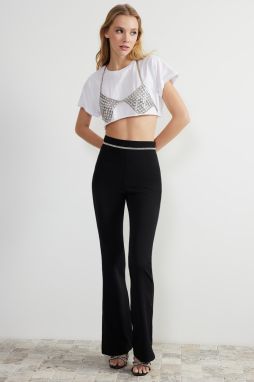 Trendyol Black Shiny Stone Woven Trousers