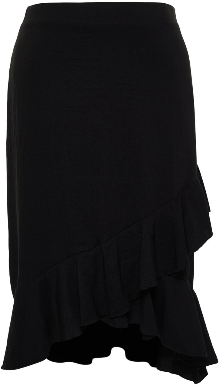Trendyol Curve Black Midi Woven Skirt