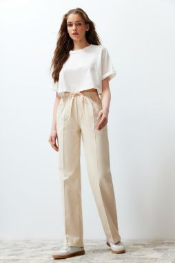 Trendyol Stone More Sustainable High Waist Wide Leg Jeans with Elastic Waist