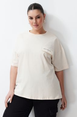 Trendyol Curve Oversize Knitted T-shirt with Stone Pocket Cover Detail