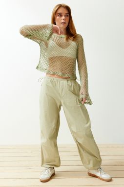 Trendyol Mint Openwork/Hole Knitwear Sweater