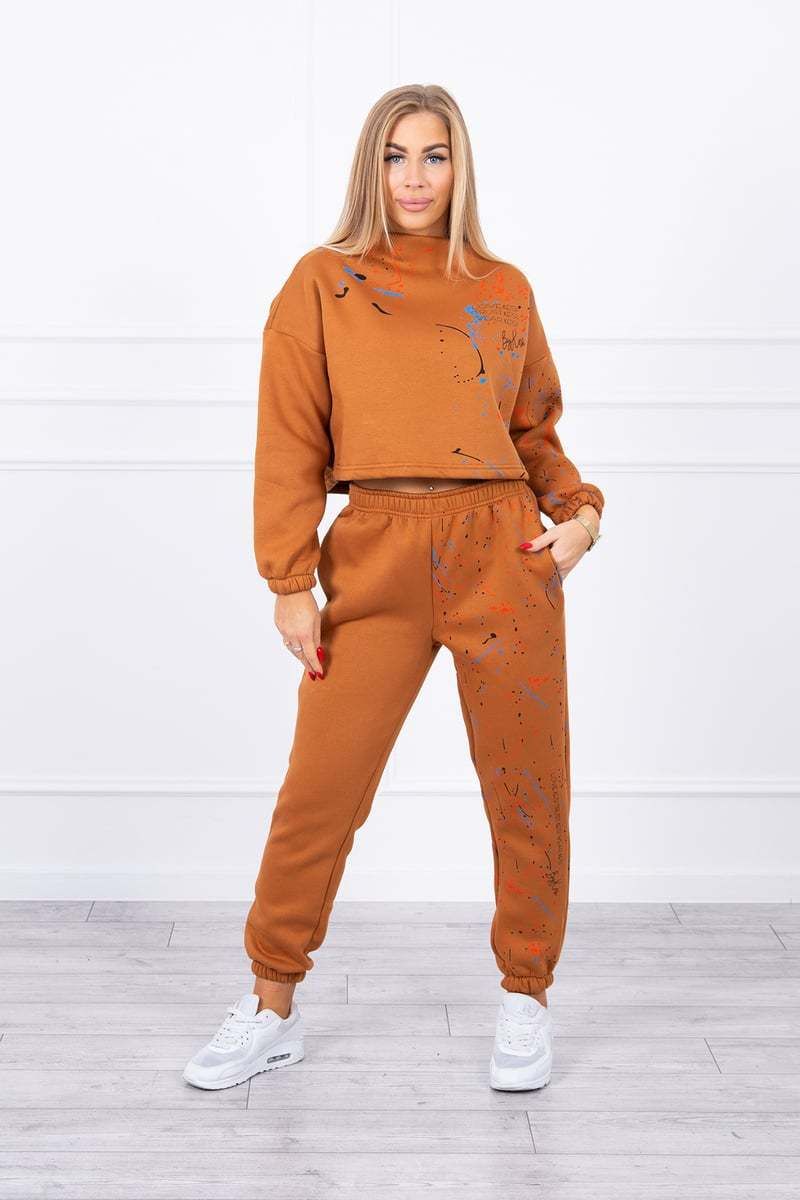 Insulated set with coloured camel print