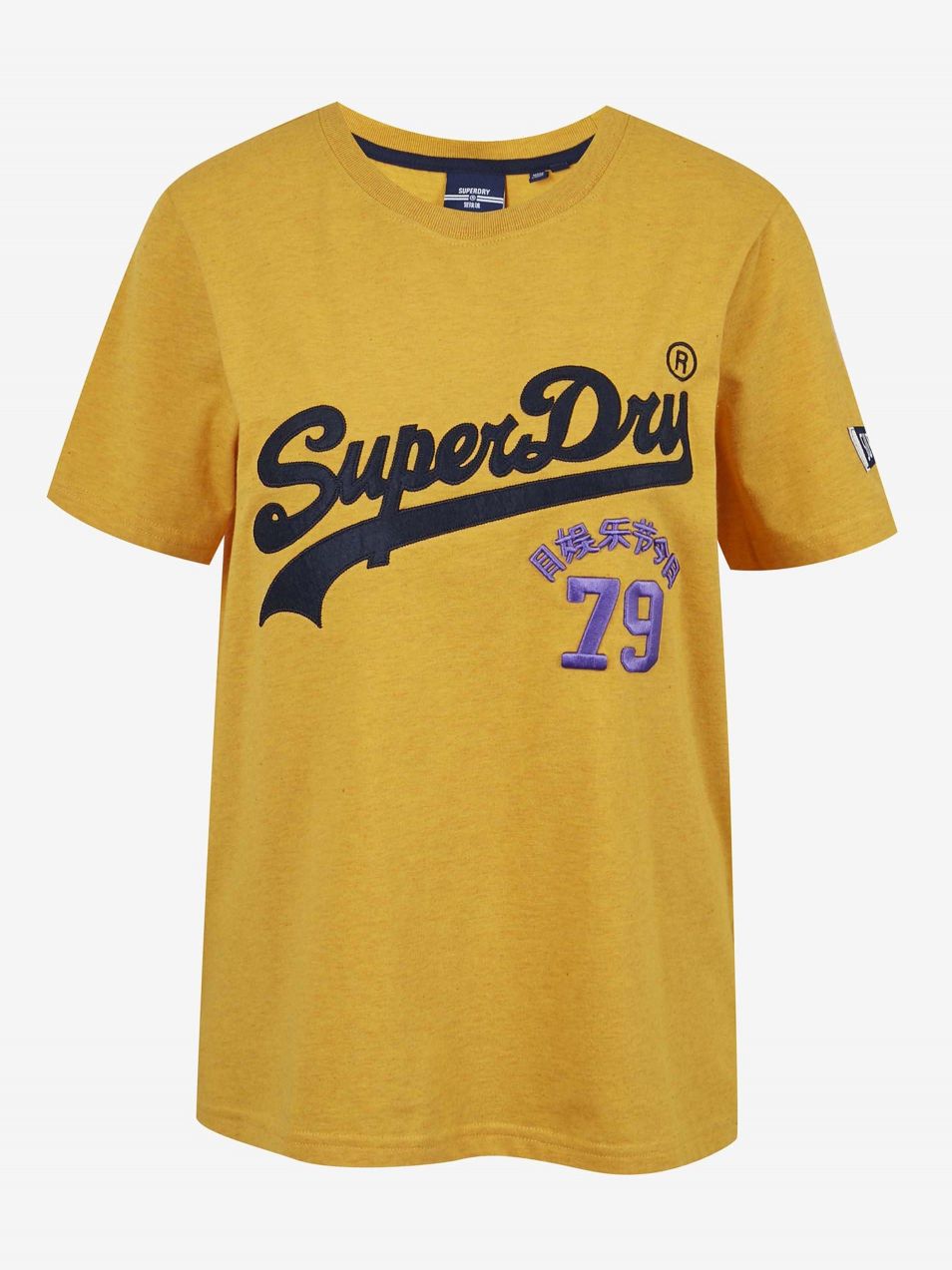Žlté dámske tričko s potlačou Superdry