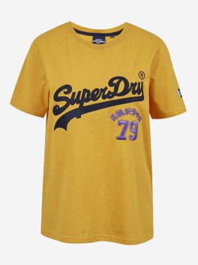 Žlté dámske tričko s potlačou Superdry