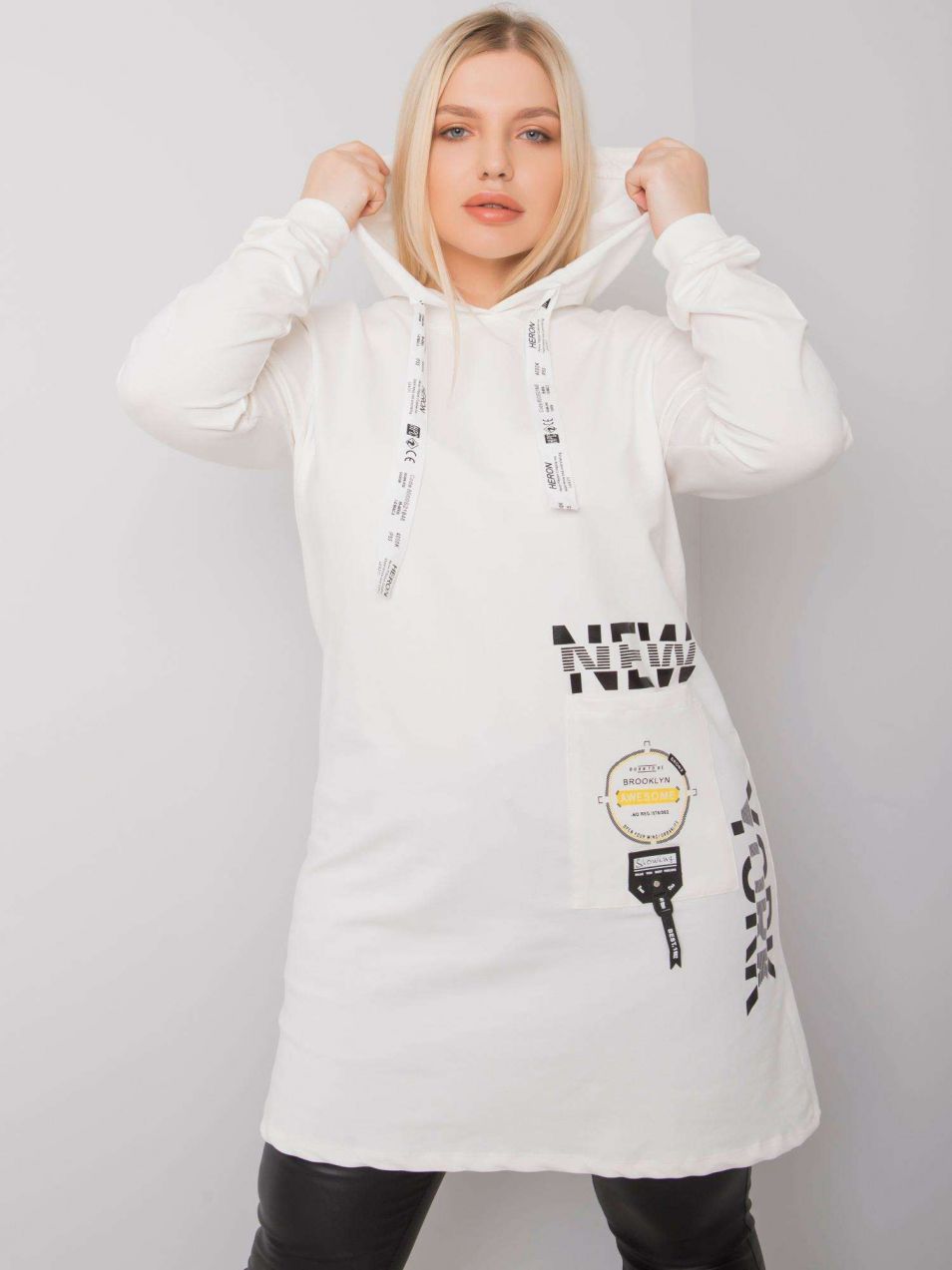 Cotton tunic Ecru plus size
