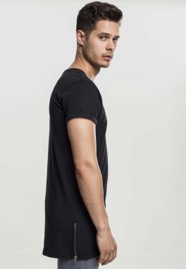 T-shirt with long side zipper black