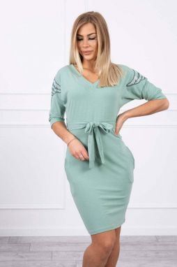 Dress with wings on shoulders dark mint