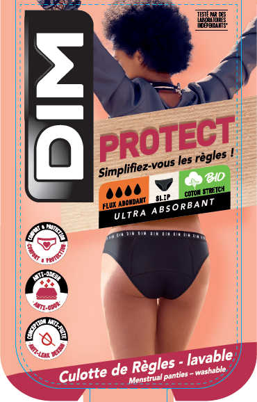 DIM MENSTRUAL NIGHT SLIP - Nočné i denné menštruačné nohavičky - čierna