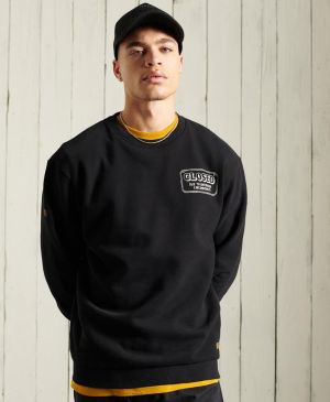 Čierna pánska mikina s potlačou Superdry Workwear Crew Neck