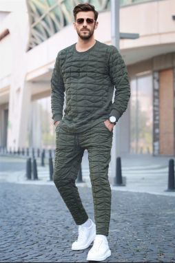 Madmext Khaki Prešívaná Vzorovaná Tepláková Súprava 5907