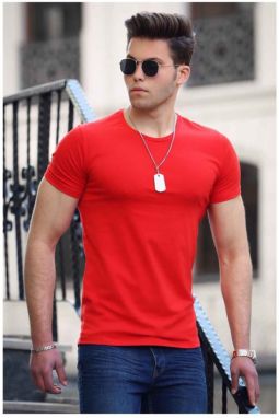 Madmext Men's Crew Neck Red T-Shirt 4552