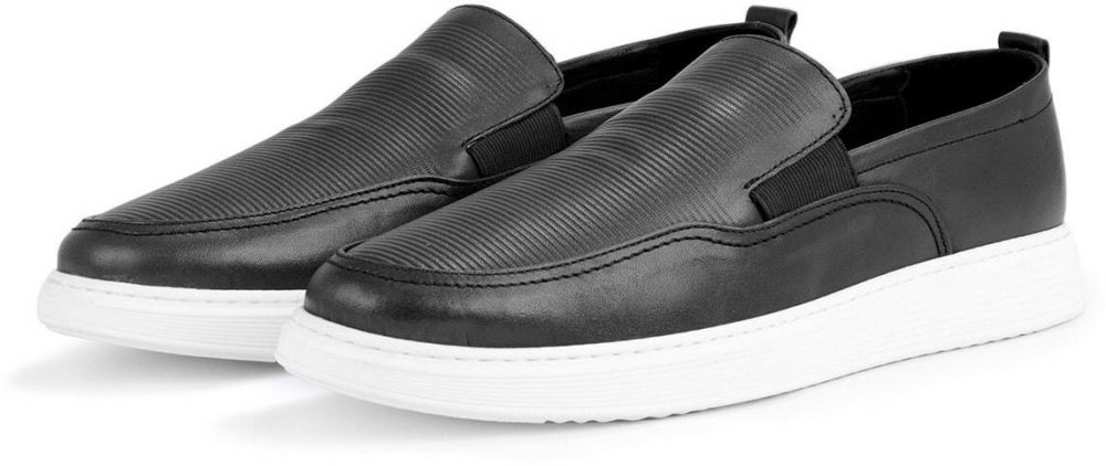 Ducavelli Seon Genuine Leather Men's Casual Shoes, Loafers, Summer Shoes, Light Shoes Black.
