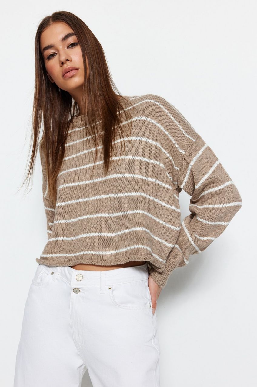 Trendyol Stone Crop Pletený sveter