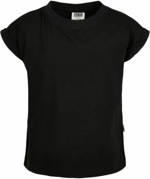 Girls' Organic T-Shirt with Extended Shoulder Black