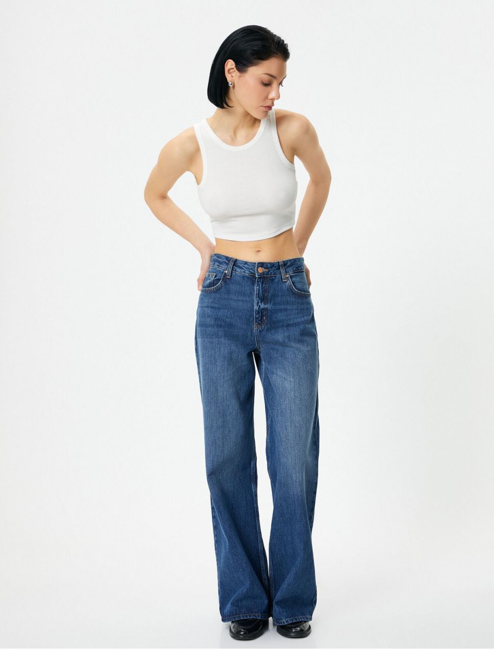Koton Halter Neck Undershirt Crop Rebrovaný Bez Rukávov