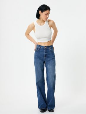 Koton Halter Neck Undershirt Crop Rebrovaný Bez Rukávov