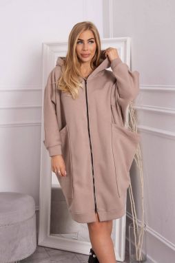 Oversize insulated sweatshirt dark beige