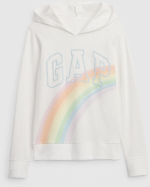 Biela dievčenská mikina s logom GAP