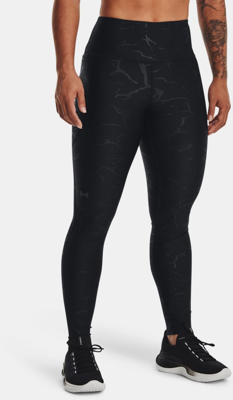 Čierne dámske športové vzorované legíny Under Armour Armour Emboss