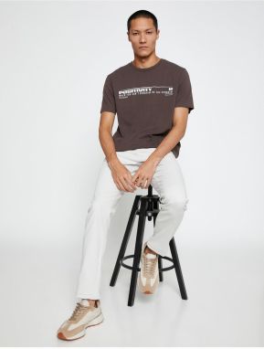 Koton Basic Gabardínové Nohavice Slim Fit s Tlačidlovými Detailmi na Vreckách.