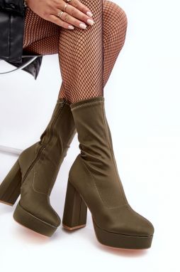 Green Peculia high heel ankle boots with zipper