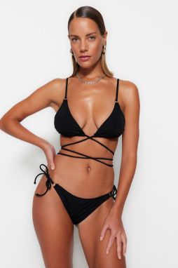 Trendyol Black Triangle kravata Regular leg bikini set