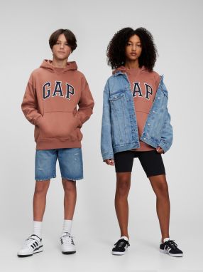Hnedá mikina Teen GAP logo unisex