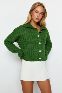 Trendyol Mint Polo Golier Pletený Detailný úplet Sveter
