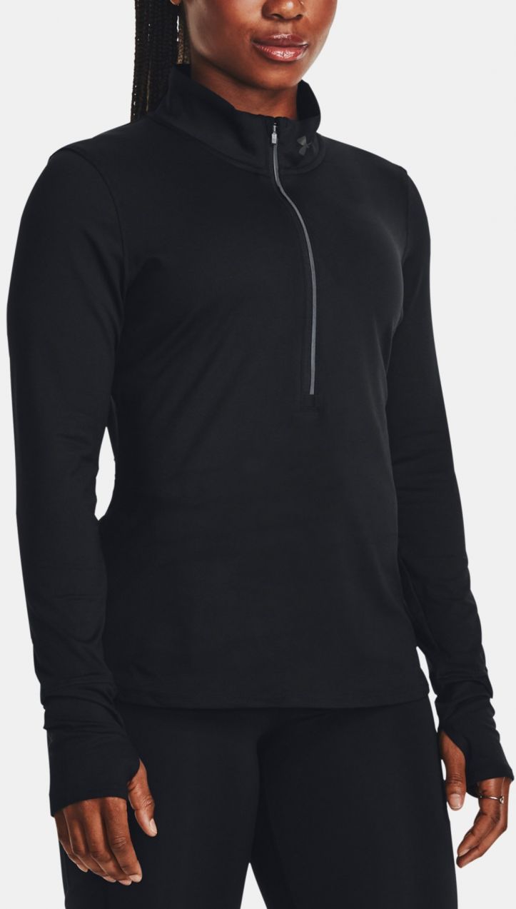 Čierne dámske športové tričko Under Armour UA Qualifier Run 1/2 Zip