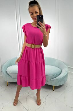 Dress with fuchsia ruffles