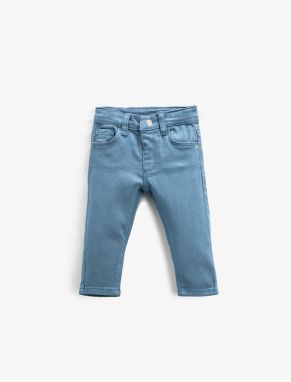Koton Slim Fit džínsy s vreckami, bavlna a nastaviteľný elastický pás.