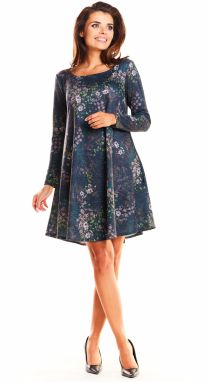 Awama Woman's Dress A246 Navy Blue