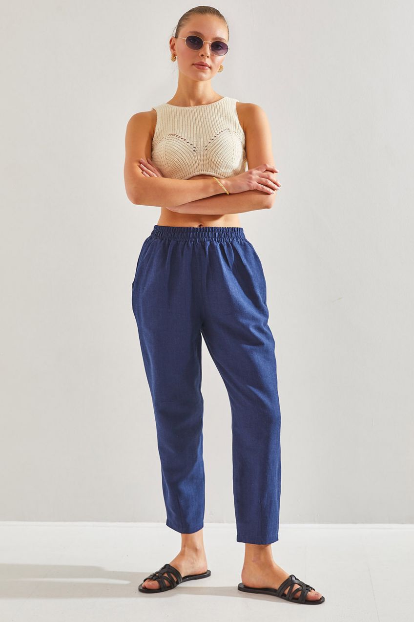 Bianco Lucci Women's Elastic Waist Trousers