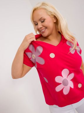 Red Plus Size Short Sleeve Blouse