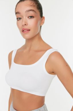 Trendyol White Seamless/Seamless Light Support/Shaping Knitted Sports Bra