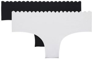 DIM BODY TOUCH COTTON HIPSTER 2x - Dámske bavlnené nohavičky 2 ks - čierna - biela