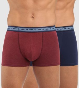 DIM GREEN ECOSMART BOXER 2x - Pánske bio boxerky 2 ks - fialová - modrá
