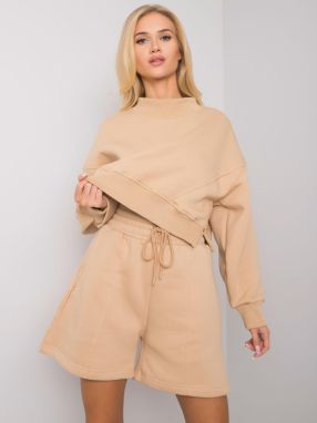 Camel cotton shorts
