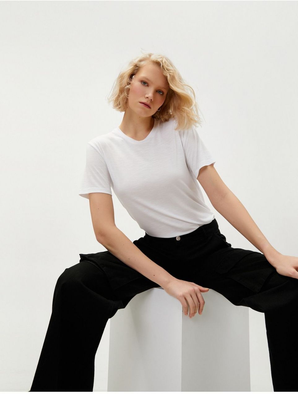 Koton Basic Modal T-Shirt with Short Sleeves