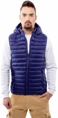 Men's quilted vest GLANO - dark blue